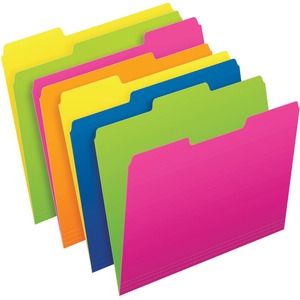 Assorted Letter Twisted Glow Top Tab File Folder 24Pack