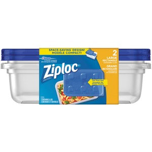 Ziplock Containers  2.12 L Rectangle 2/PK