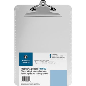 9"x12.50" Clear Spring Clip Plastic Clipboard