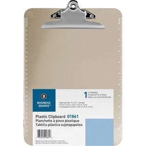 9"x12.50" Smoke Spring Clip Plastic Clipboard