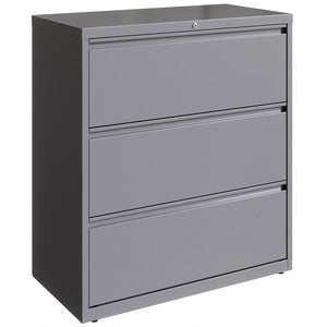 36" 3-Drawer Silver Lateral File