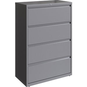 36" 4-Drawer Silver Lateral File