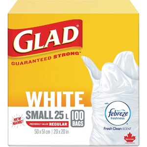 20"x20" Glad White Easy Tie Kitchen Catchers Bags 100Pack