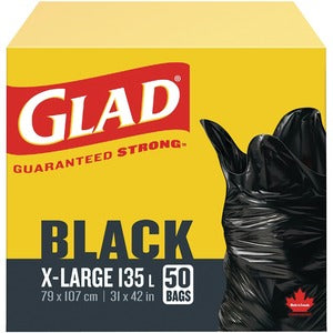 31"x42" Glad Black Easy Tie 50Pack