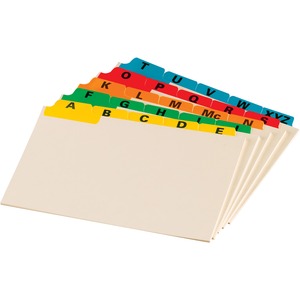 A-Z Coloured  Tab Manila Card Guides