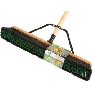 24" Assembled Wood Block Contractor Push Broom-Medium