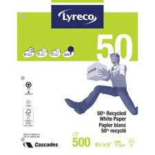 3-Hole Punched Recycled Paper - White