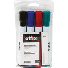 Offix Assorted Bullet Dry Erase Whiteboard Marker Set 4/Pack