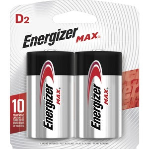 MAX Alkaline D Batteries, 2 Pack