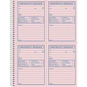 8.5"x11" 200 Sheet Carbonless Important Message Pad