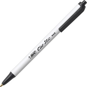 BIC Medium Clic Stic Retractable Pen 12/Pack