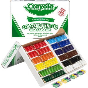 Assorted 12 Colour  Pencils Classpack  240Pack