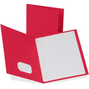 Red Letter Twin Pocket 3 Hole Fastener Folders