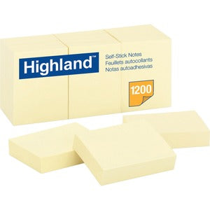 1-1/2"x2" Yellow Plain Self-Sticking Note Pads