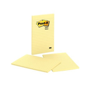 5"x8" Canary Ruled Repositionable  Adhesive Note