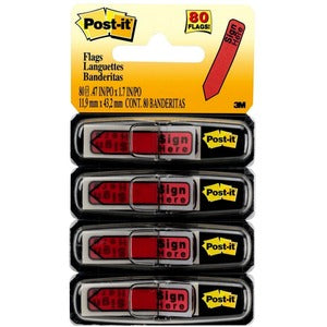 0.50" Red Arrow Printed Flags with Dispenser