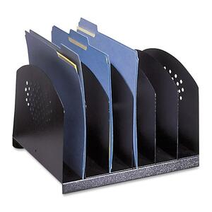 6 Compartment Black Steel Desk Racks