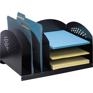 3 & 3 Combination Rack Black Steel Desktop Organizers