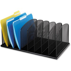 8 Compartment Black Steel Mesh Desk Organizers