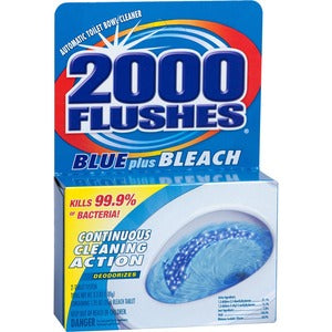 2000 Flushes Toilet Bowl w/Bleach & Blue Detergent
