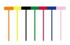 3" Coloured T-End Fasteners