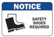 SAFETY SHOES REQUIRED