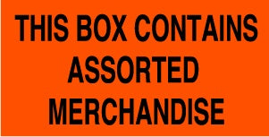 THIS BOX CONTAINS ASSORTED MERCHANDISE  3"x5"