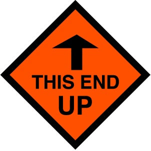 THIS END UP 3"x3"
