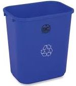 Blue 28QT/26L "Recycle" Wastebasket