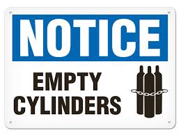 Notice Empty Cylinders Sign