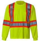 Lime Long Sleeve Cotton Safety T-Shirt