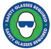 Floor Sign SAFETY GLASSES REQUIRED