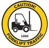 Floor Sign CAUTION FORKLIFT TRAFFIC W/LOGO