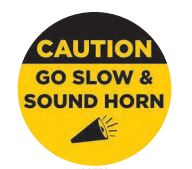 Floor Sign CAUTION GO SLOW & SOUND HORN