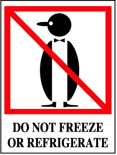 DO NOT FREEZE OR REFRIGERATE 3"x4"