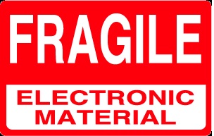 FRAGILE ELECTRONIC MATERIAL 4-1/2"x2-7/8"