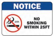 No Smoking within 25FT Sign