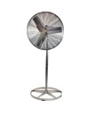 24" Non-Oscillating Pedestal Stainless Steel Fan - Click Image to Close