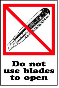 DO NOT USE BLADES TO OPEN 4"x6"