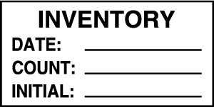 INVENTORY DATE: COUNT: INITIAL: 2"x4"