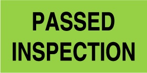 PASSED INSPECTION 1"X2"