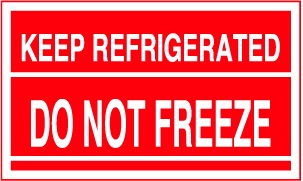 KEEP REFRIGERATED DO NOT FREEZE 3"x5"