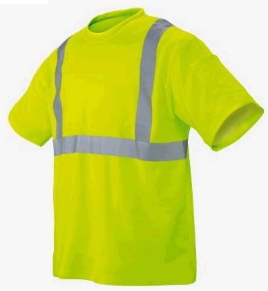 Lime Cotton Safety T-Shirt - Click Image to Close
