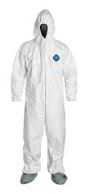 Tyvek Hooded Coverall w/Elastic Wrist & Ankle + Non-Skid Boots - Click Image to Close